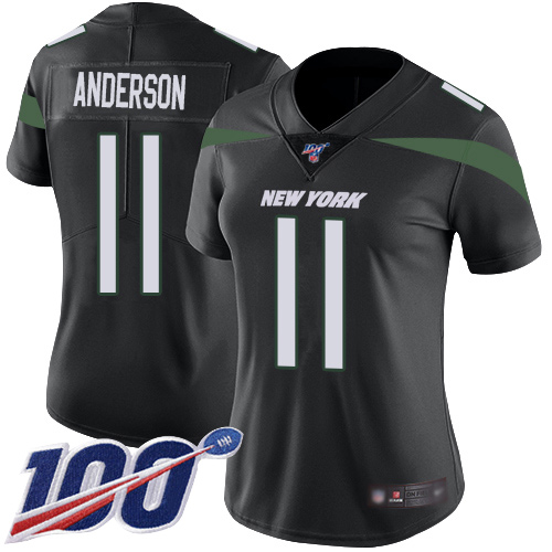 New York Jets Limited Black Women Robby Anderson Alternate Jersey NFL Football #11 100th Season Vapor Untouchable